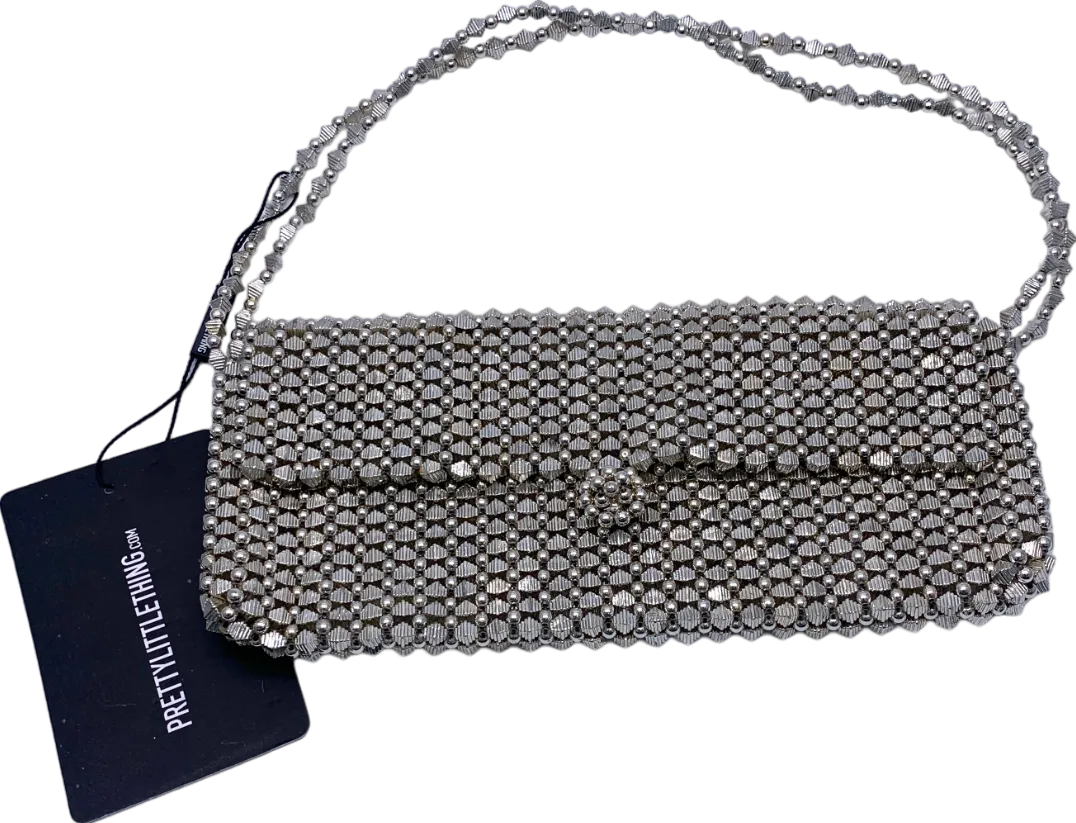 PrettyLittleThing Metallic Beaded Shoulder Bag One Size