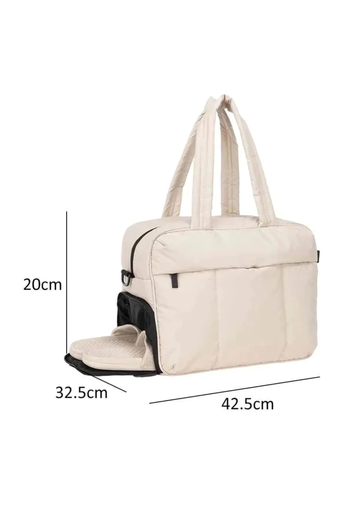 Puffer Duffle Bag - Taupe