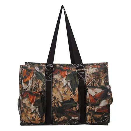 SALE ! Brown Camo NGIL Zippered Caddy Large Organizer Tote Bag