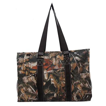 SALE ! Brown Camo NGIL Zippered Caddy Large Organizer Tote Bag