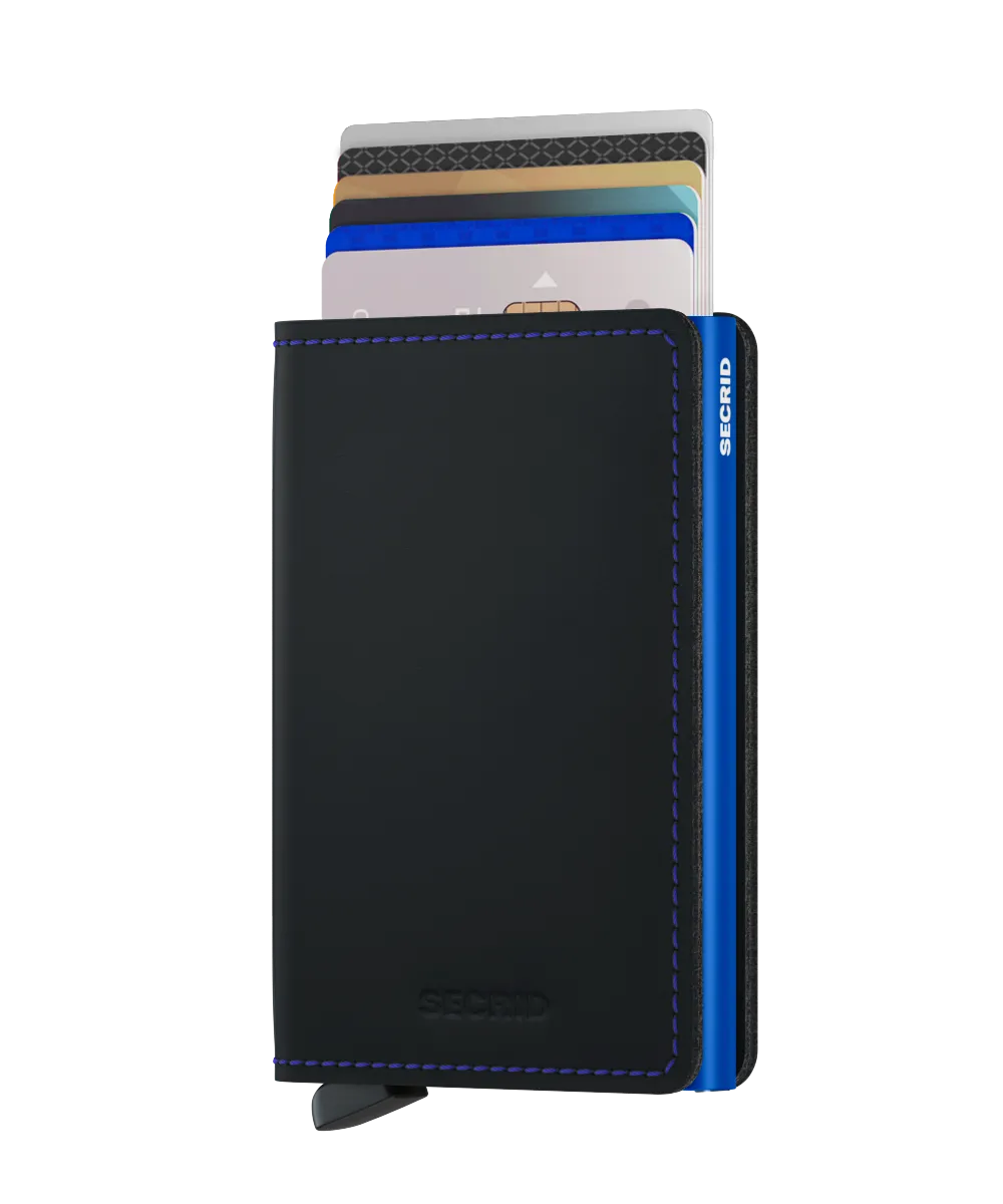 Secrid Slimwallet Matte Black & Blue