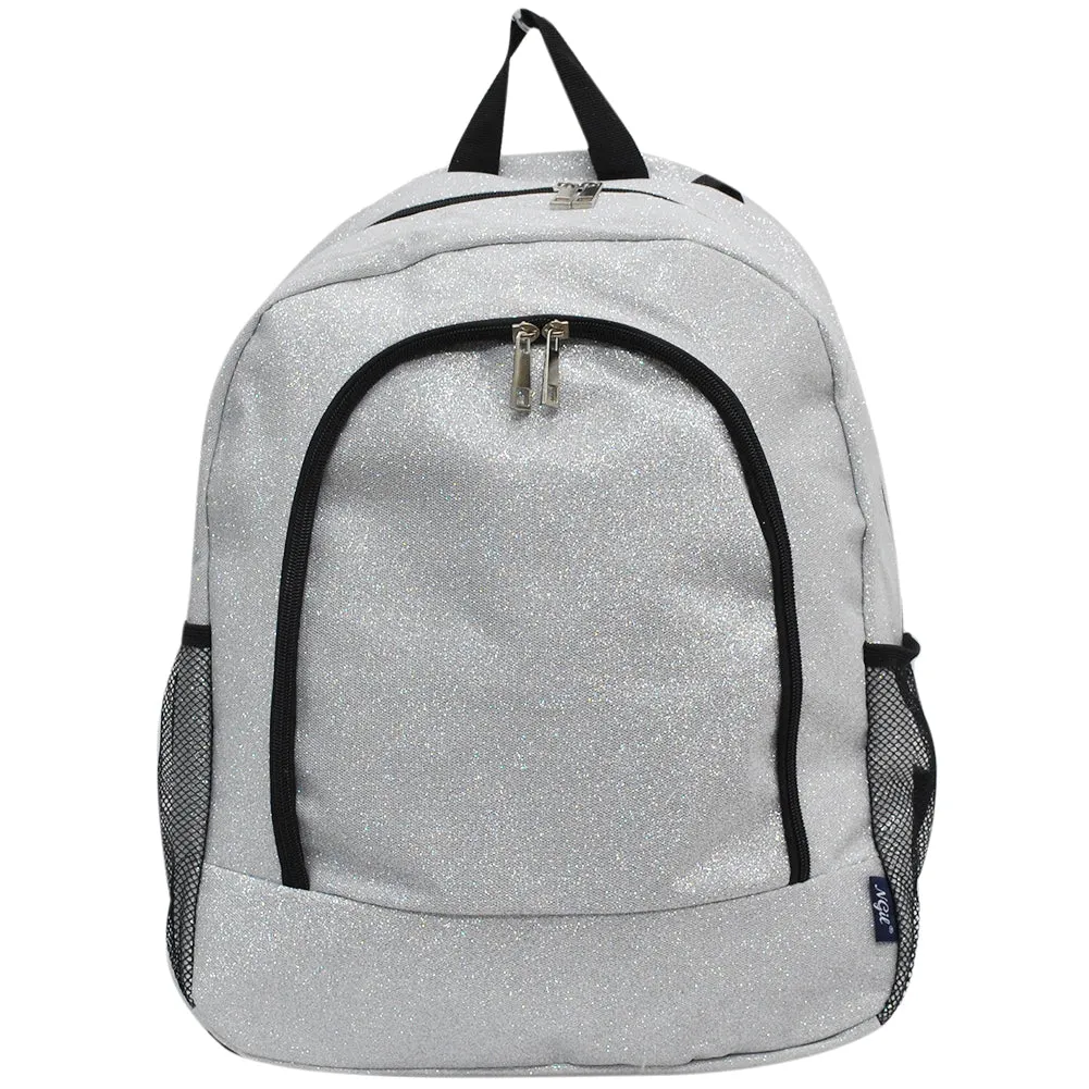 Silver Glitter NGIL Canvas Backpack