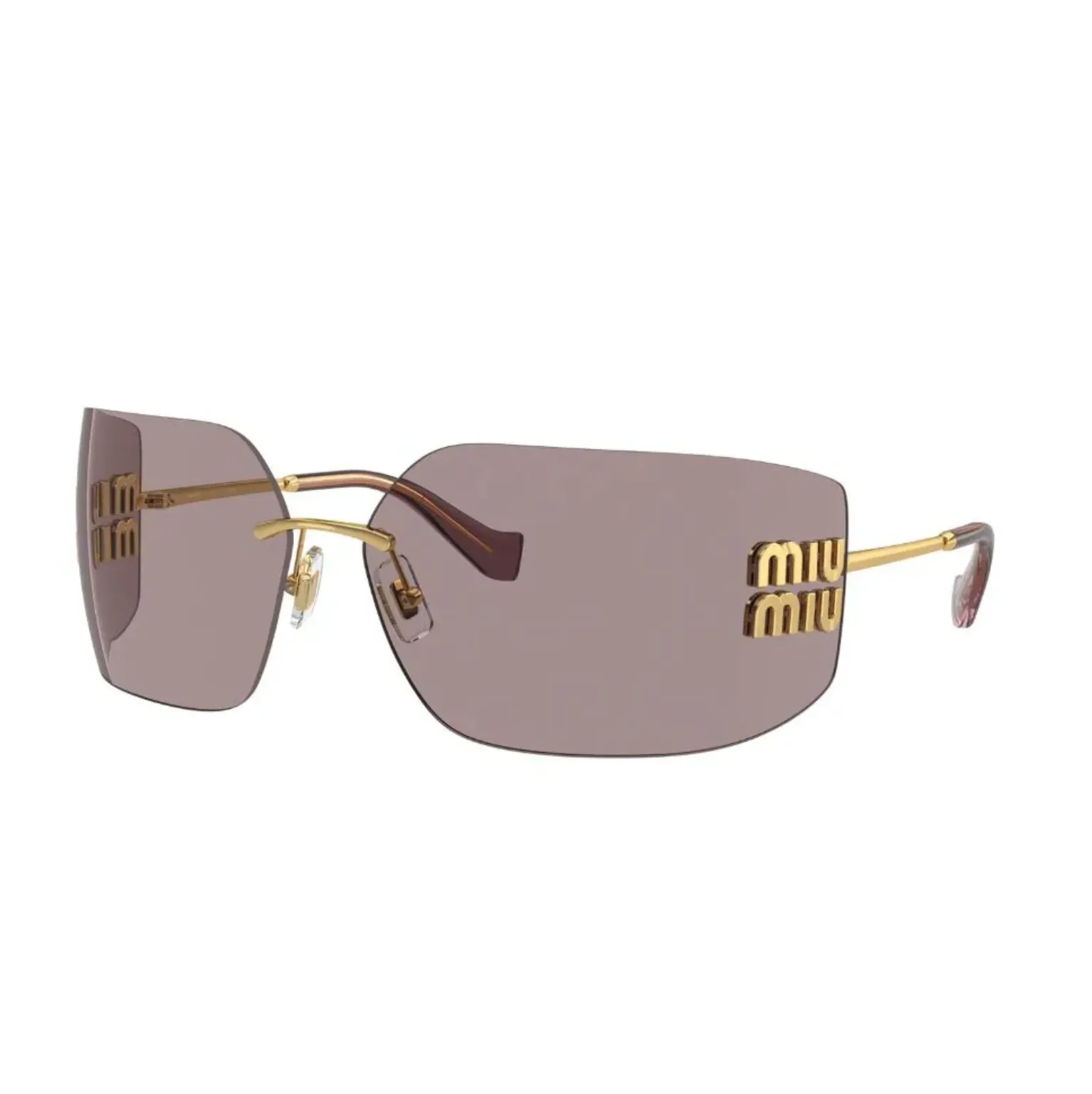 SMU54Y RUNWAY FRAMELESS SUNGLASSES - DARK PINK/ GOLD