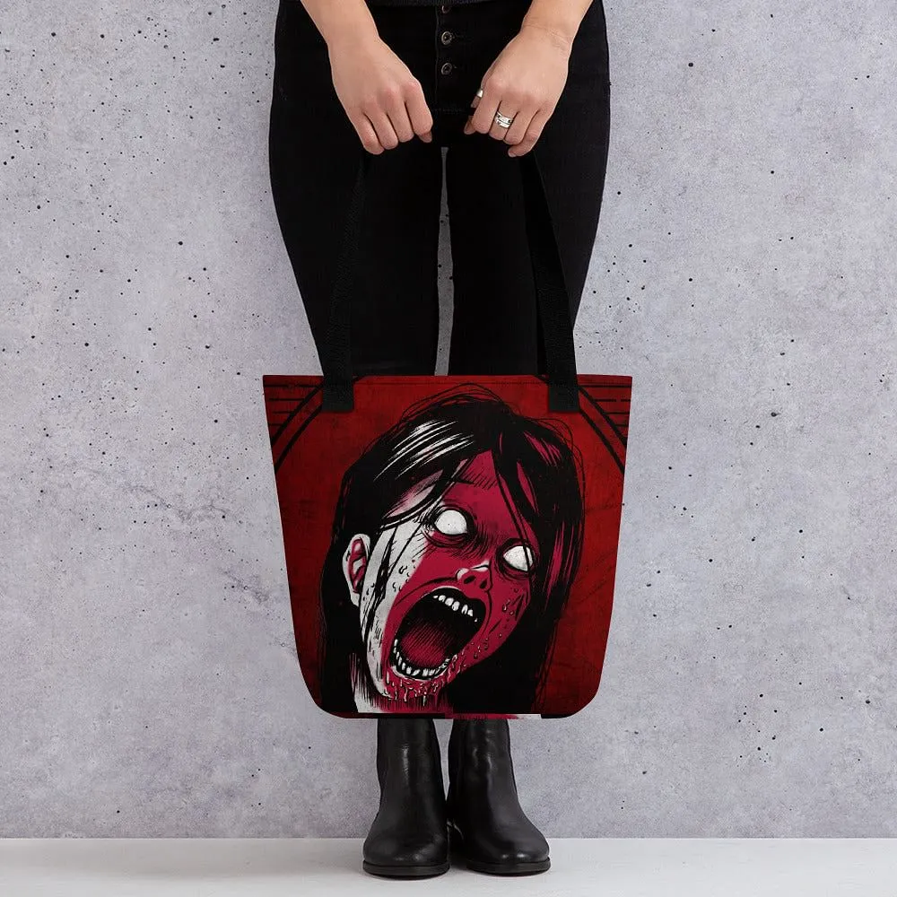 Soft Gothic Bag /  Goth print / Reusable Tote Bag / Screaming Girl