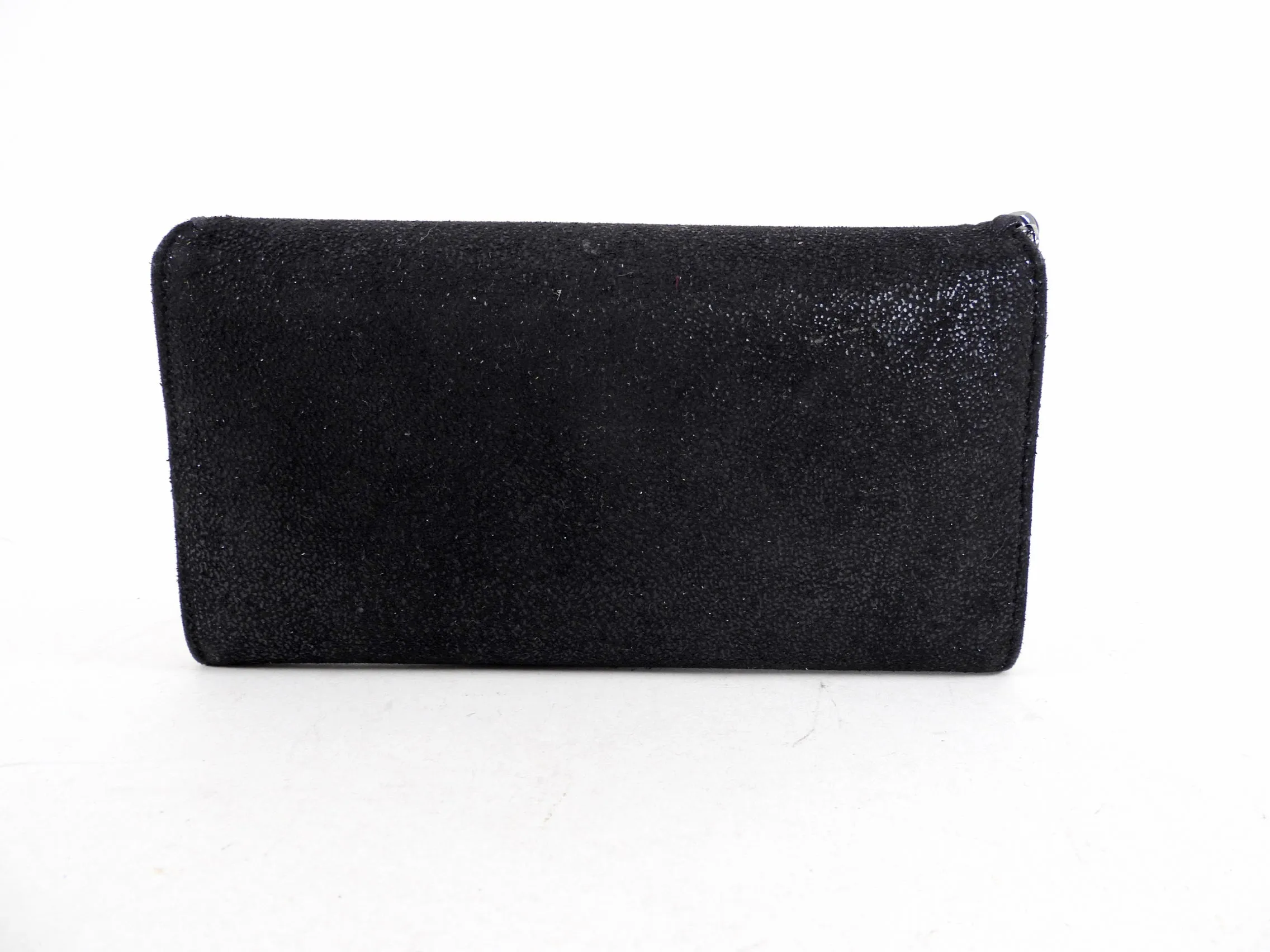 Stella McCartney Black Falabella Chain Trim Wallet