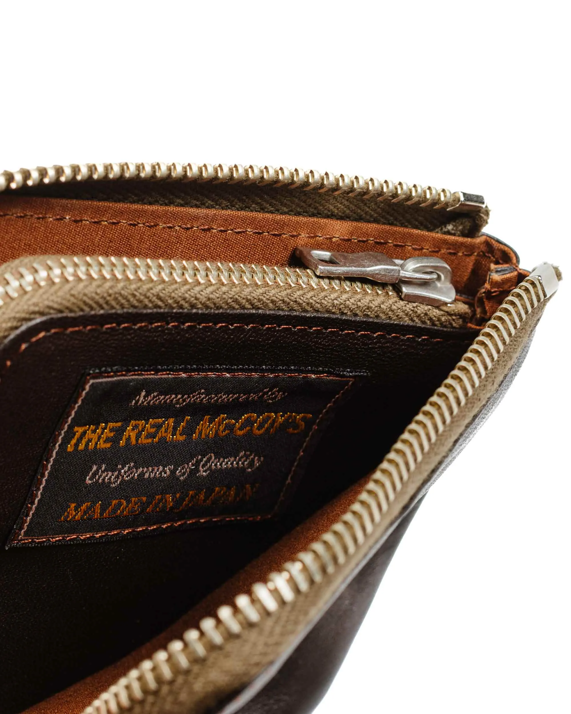 The Real McCoy's MW17100 McCoy's Horsehide Wallet Seal Brown