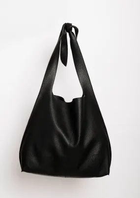 The Tie Shoulder Tote Bag Black