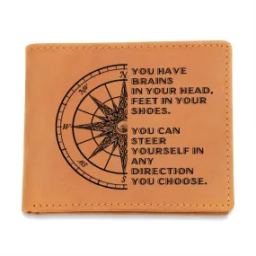 To Son Gift or Grandson Gift, Inspirational Graphic Leather Wallet, Steer Yourself in any Direction