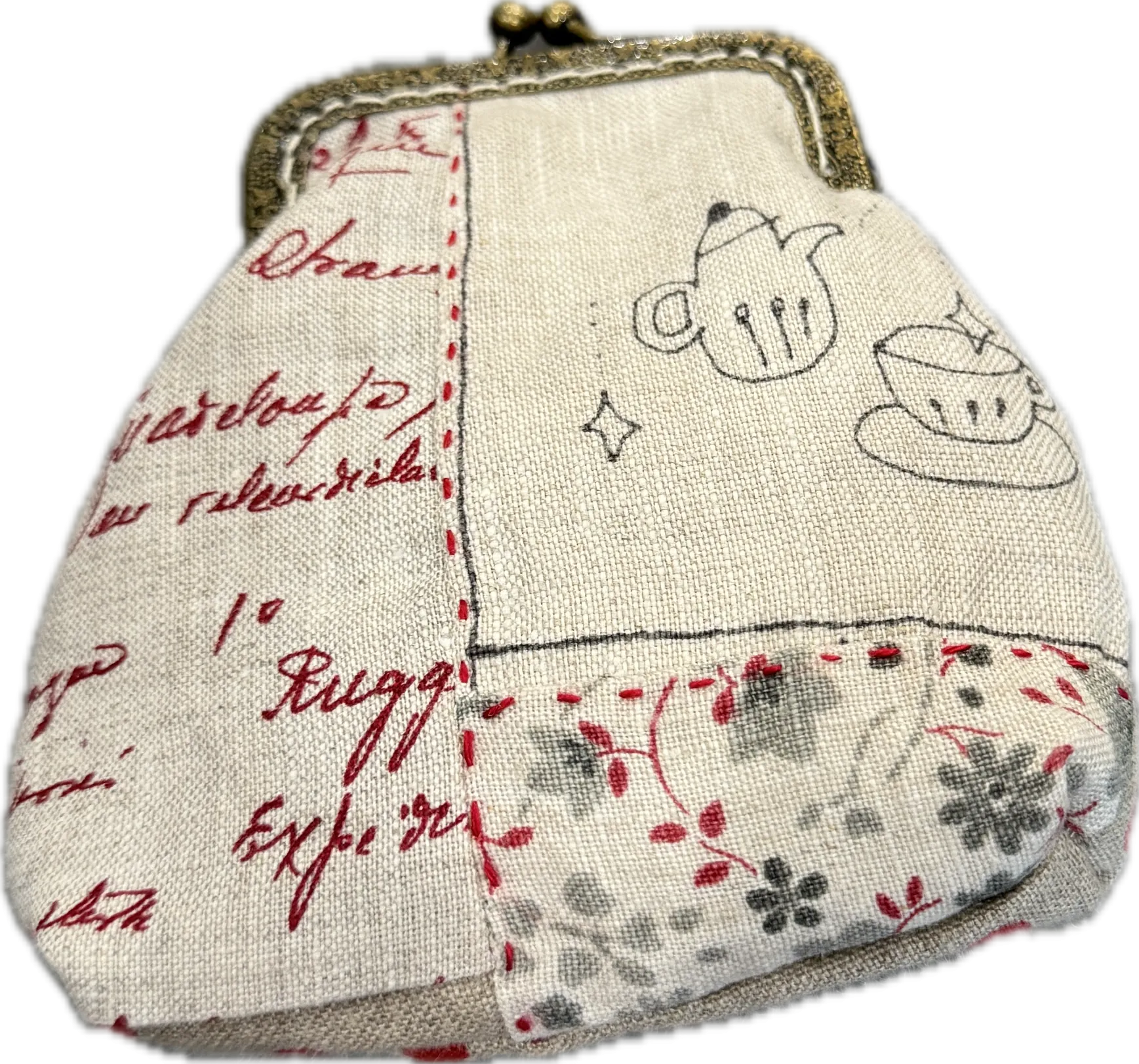 Vintage fabric cloth purse