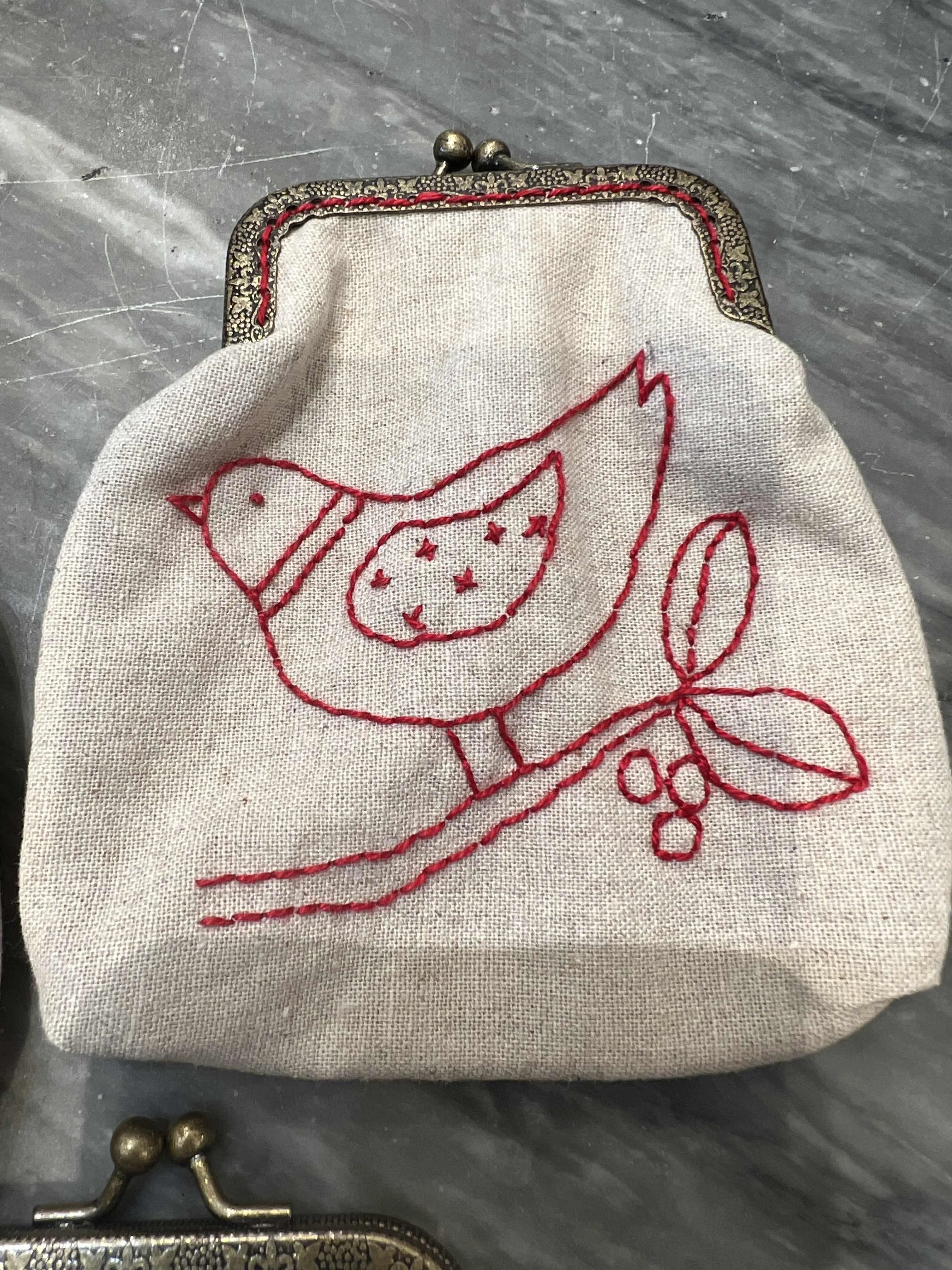 Vintage fabric cloth purse