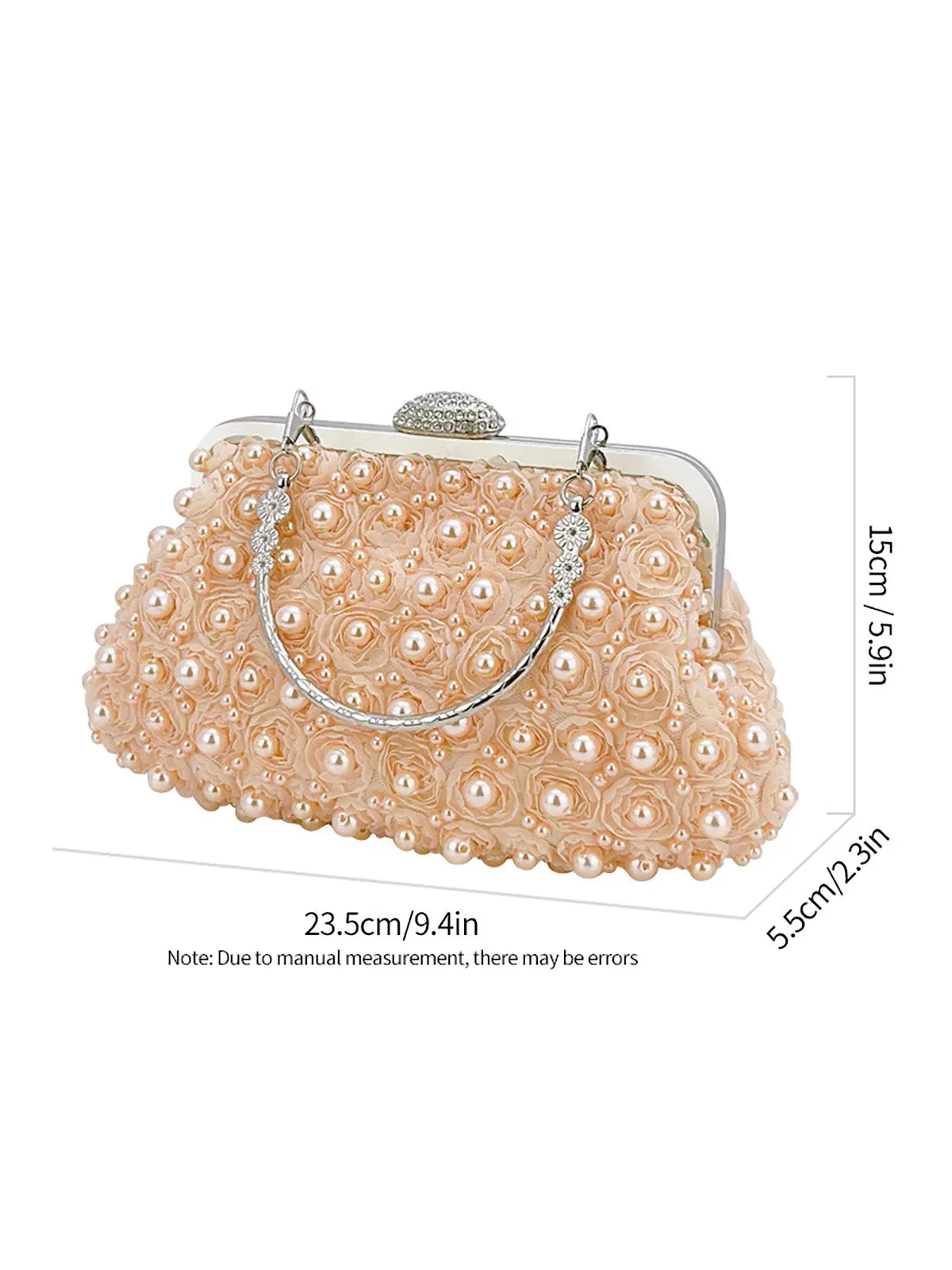 Vintage Pearl & 3D Flower Tote Bag