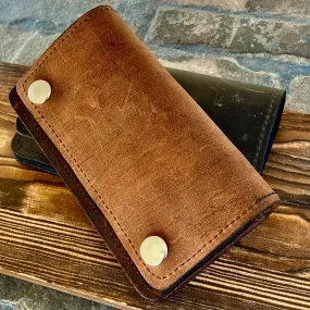 Wallet - Brown Biker - 3.5” x 6” - Genuine Leather - BRW3x6