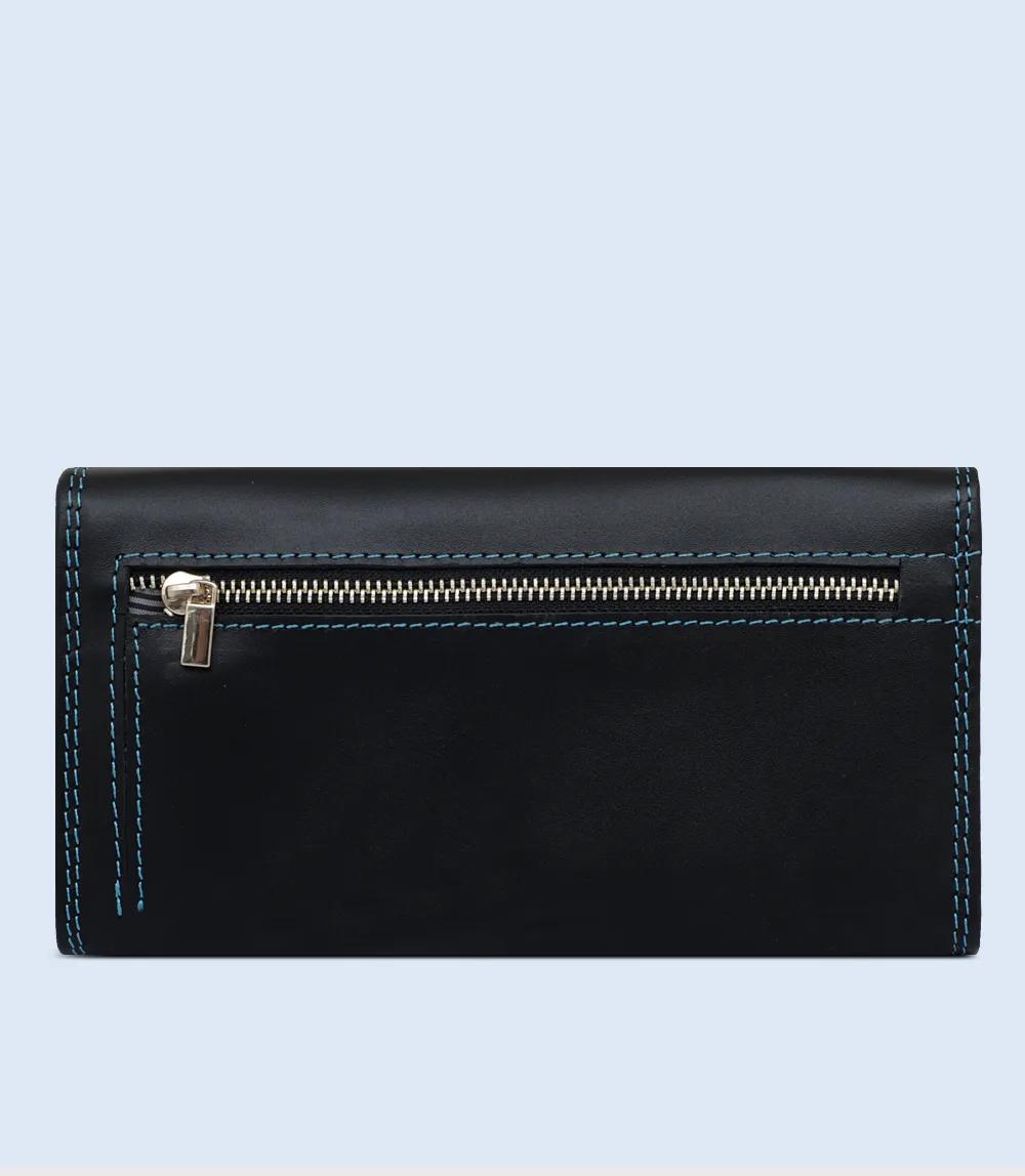 WB2219-BLACK/TEAL-Women Wallet