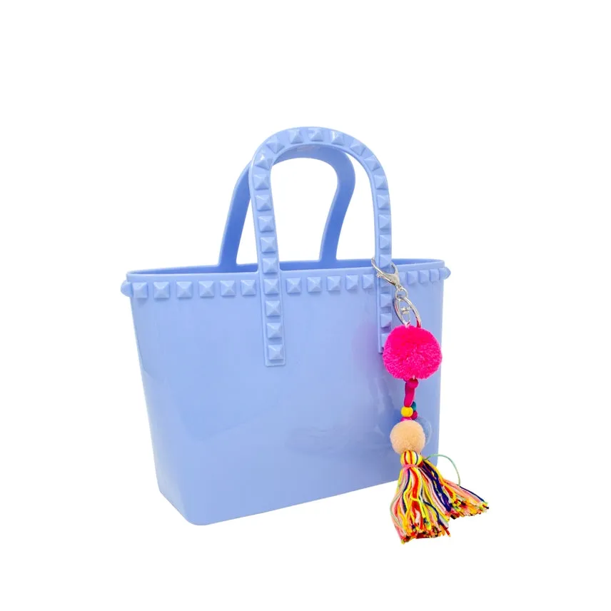 Zomi Gems Jelly Tote Bag w/Tassel - Baby Blue