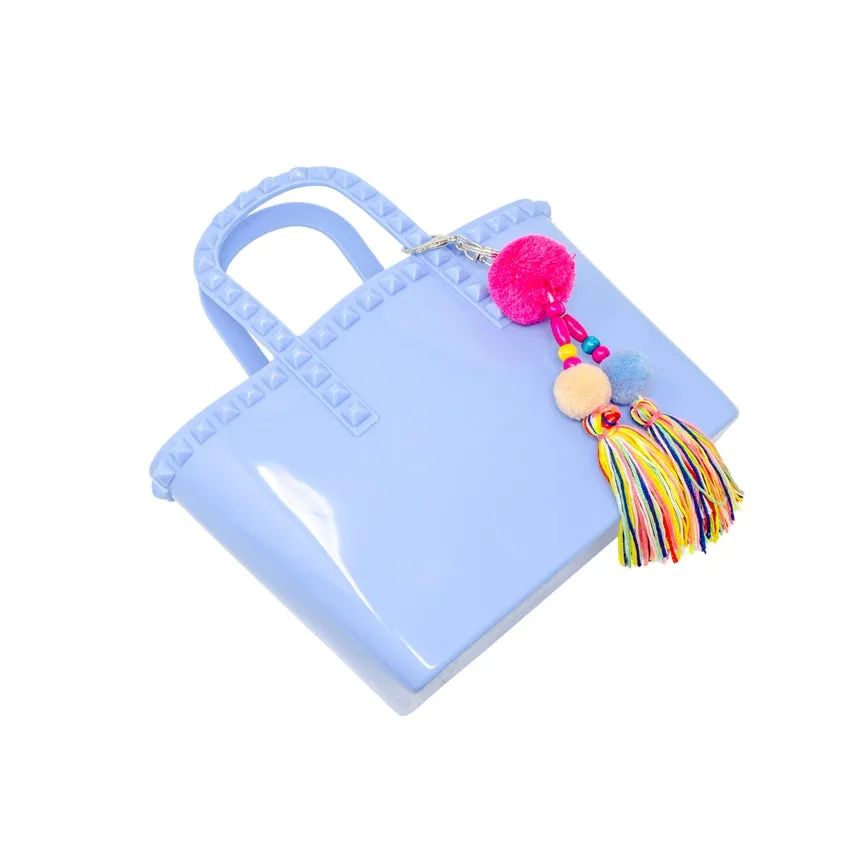 Zomi Gems Jelly Tote Bag w/Tassel - Baby Blue