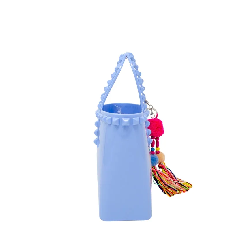 Zomi Gems Jelly Tote Bag w/Tassel - Baby Blue